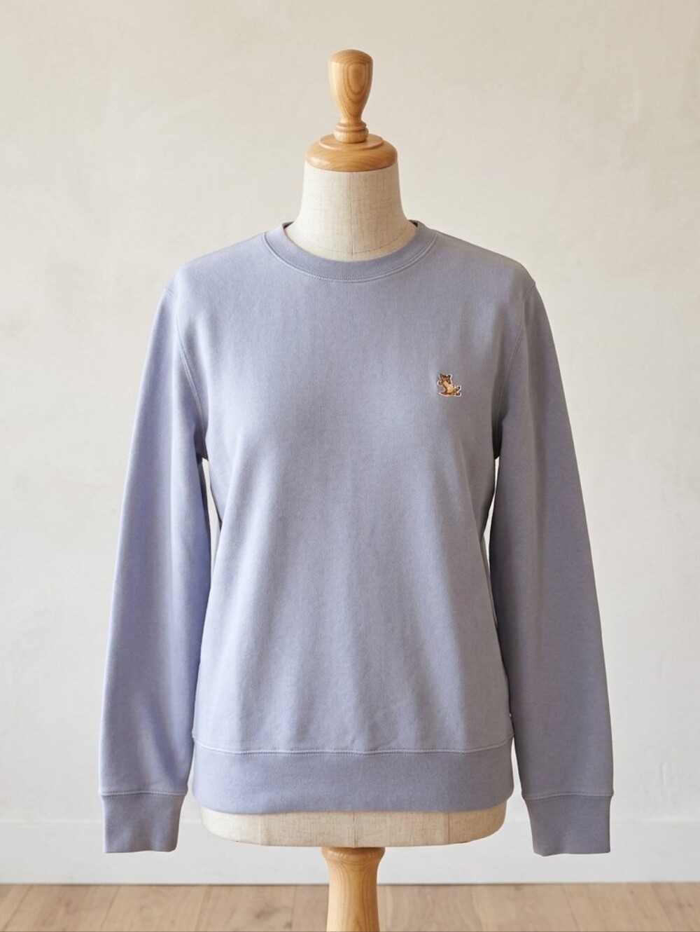 Maison Kitsune Chillax Fox Dark Lavender Crewneck Cotton Sweatshirt Size XL